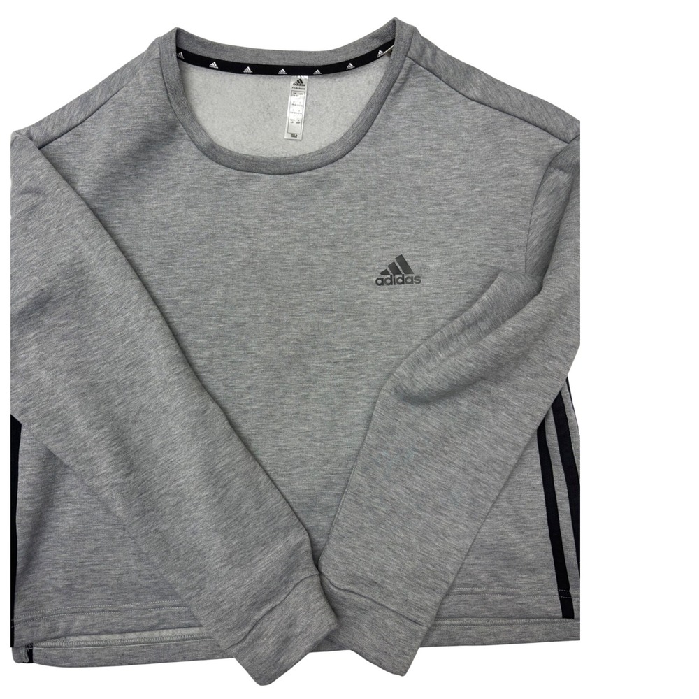 Adidas | Womens Large | Cropped | Gray | Long Sleeve |‎ Crewneck Sweatshirt - Picture 3 of 7